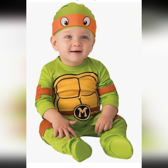 Rubie's Green and Orange Ninja Turtle Baby Costume - Picture 1 of 6